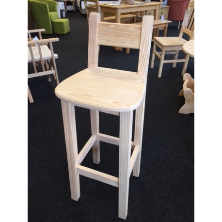 Tabouret de bar en pin brut