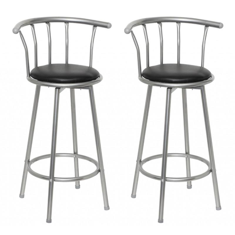 Tabouret de bar avec dossier et 4 pieds