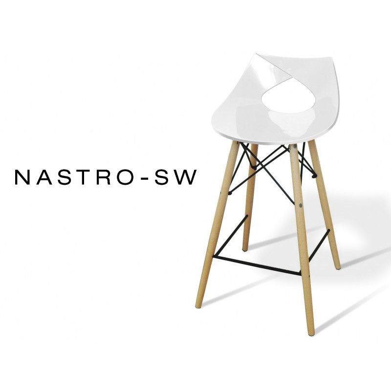 Tabouret de bar coque blanc