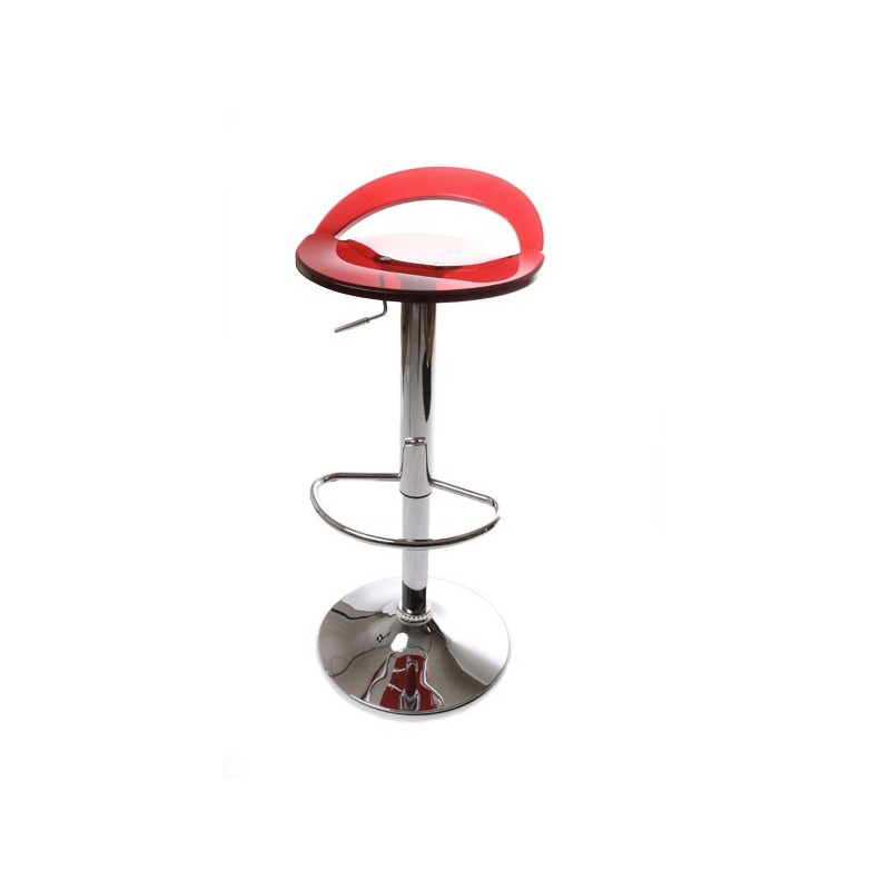 Tabouret de bar en plexiglas rouge