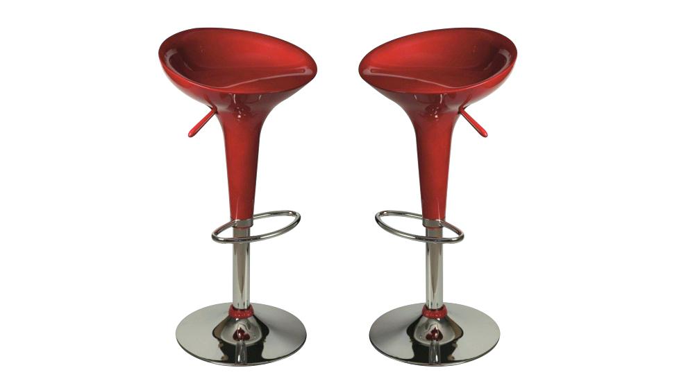 Tabouret de bar blanc rouge x2 golf