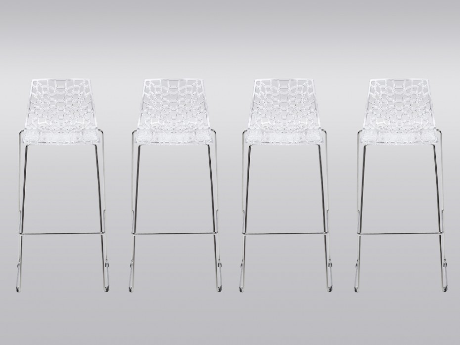 Tabouret de bar 4 pieds alu