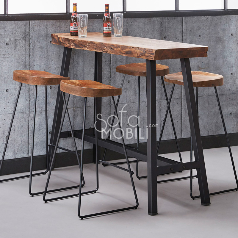 Lot tabouret de bar bois et metal