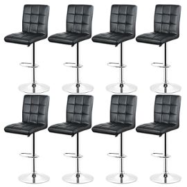 Tabouret de bar noir simili