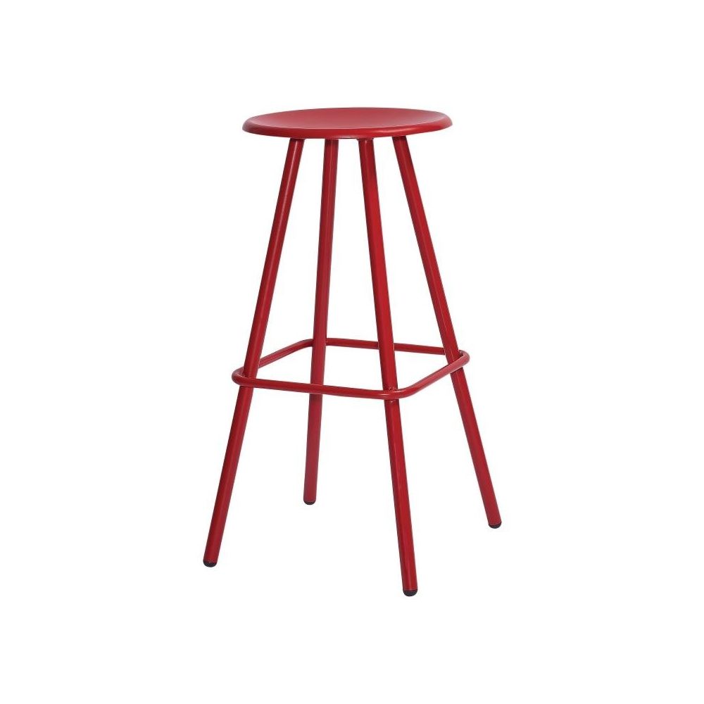 Tabouret de bar en métal rouge