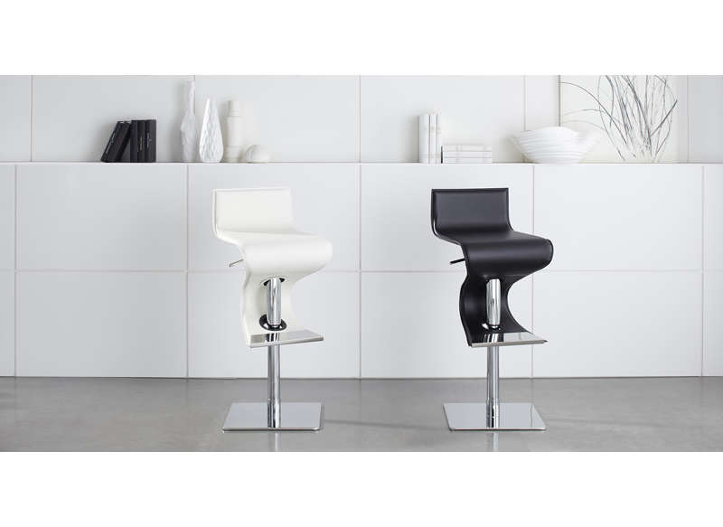 Tabouret de bar pied alu brosse