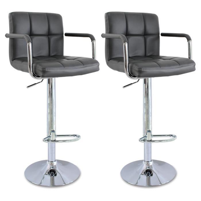 Tabouret de bar gris avec accoudoirs