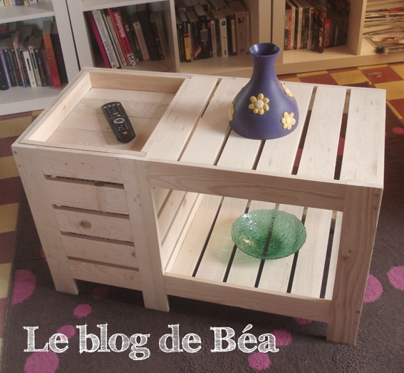 Table basse palette coffre
