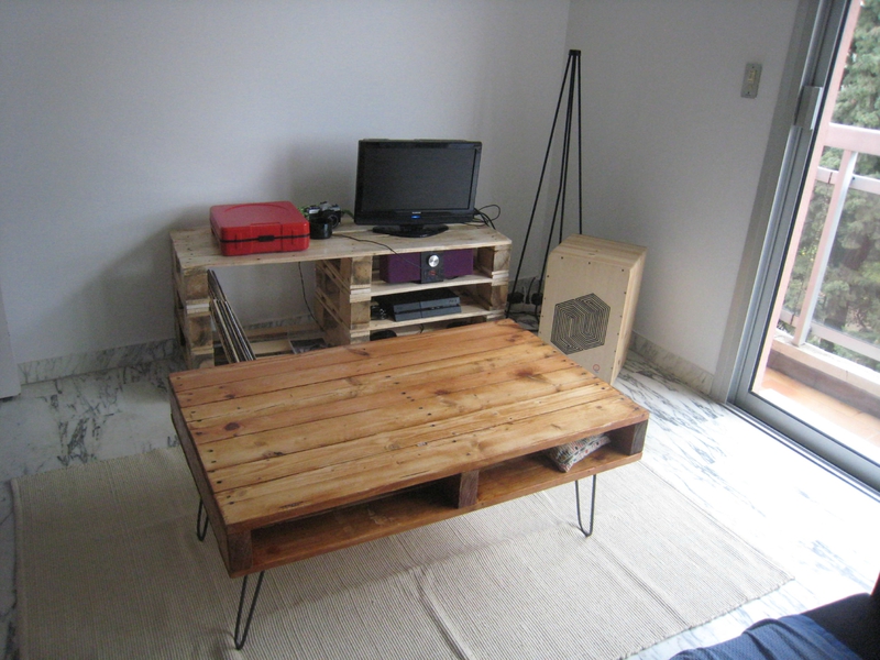 Table basse palette pied epingle