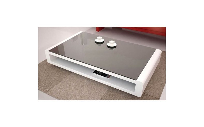 Table basse miami wenge & verre noir