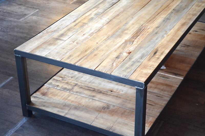 Table basse palette acier