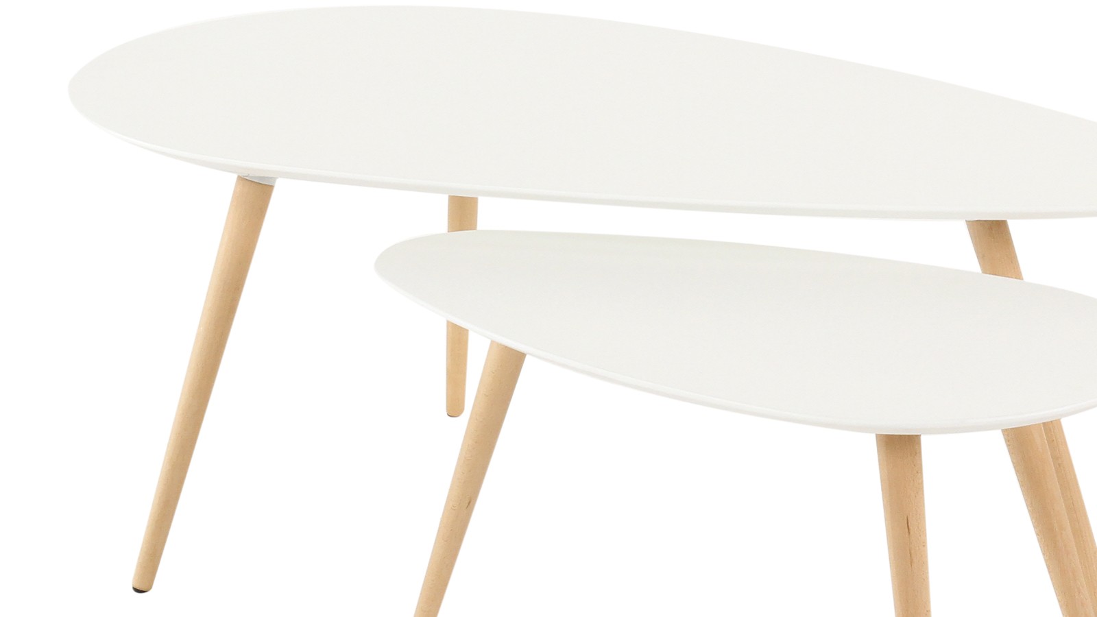 Table basse gigogne scandinave blanche