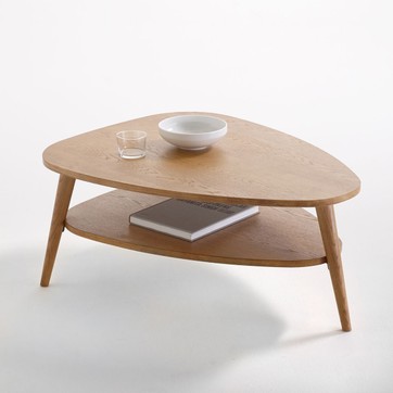 Table basse vintage plateau en verre