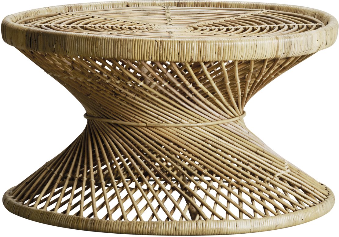Table basse ronde rotin