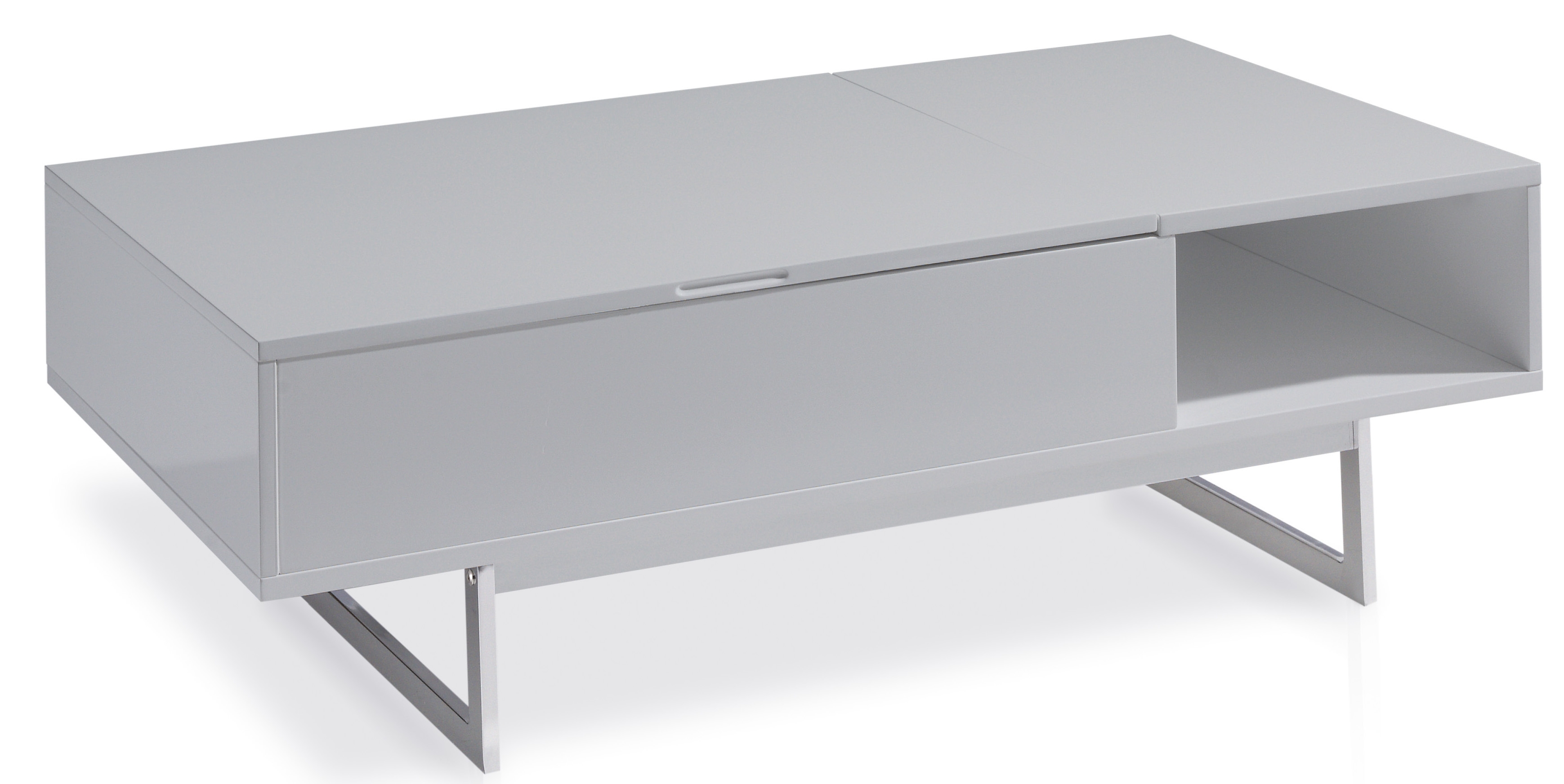 Table basse relevable gris laqué