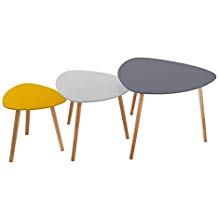 Table basse gigogne blanche grise
