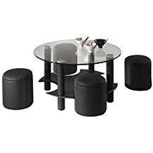 Table basse avec pouf coffre