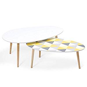Table basse gigogne moutarde