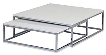 Table basse gigogne blanche et noire