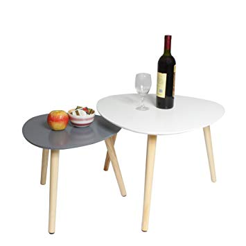 Table basse gigogne blanc gris