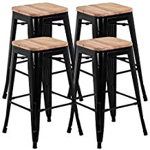 Tabouret de bar industriel 4 pieds