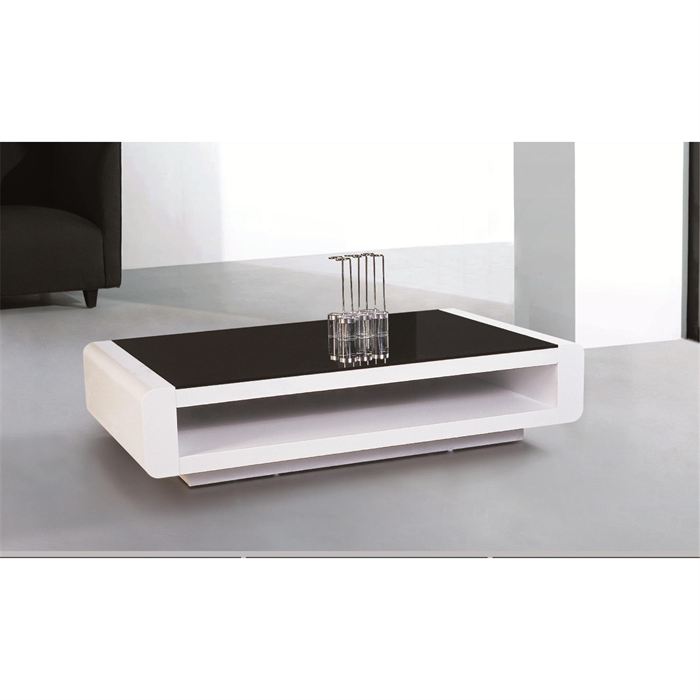 Table basse noir et blanc avec rangement
