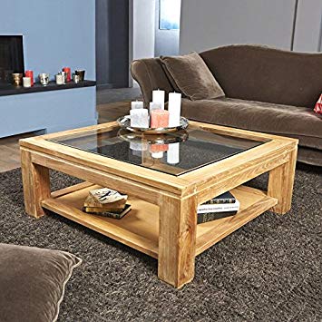 Table basse carrée teck