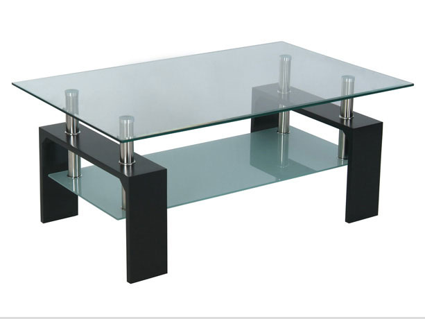 Table basse verre trempé noir