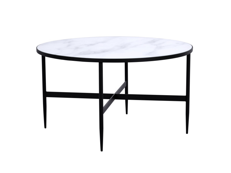 Table basse ronde effet marbre