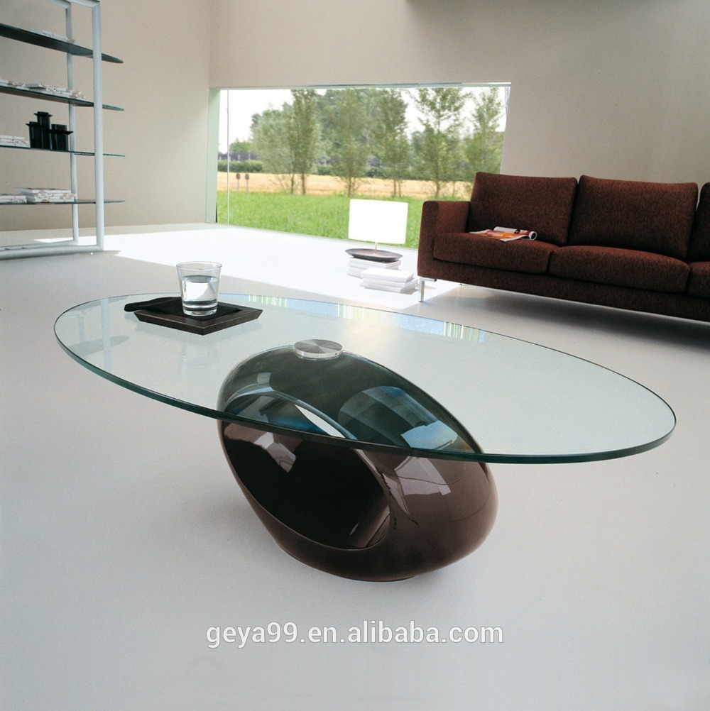 Table basse en verre marron