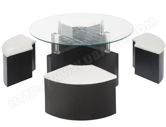 Table basse avec poufs integres pas cher