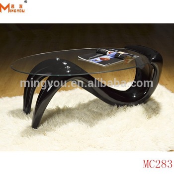 Table basse en verre vague