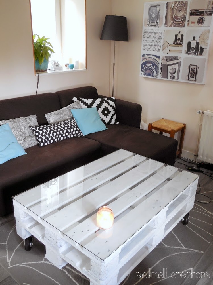 Table basse palette gris clair