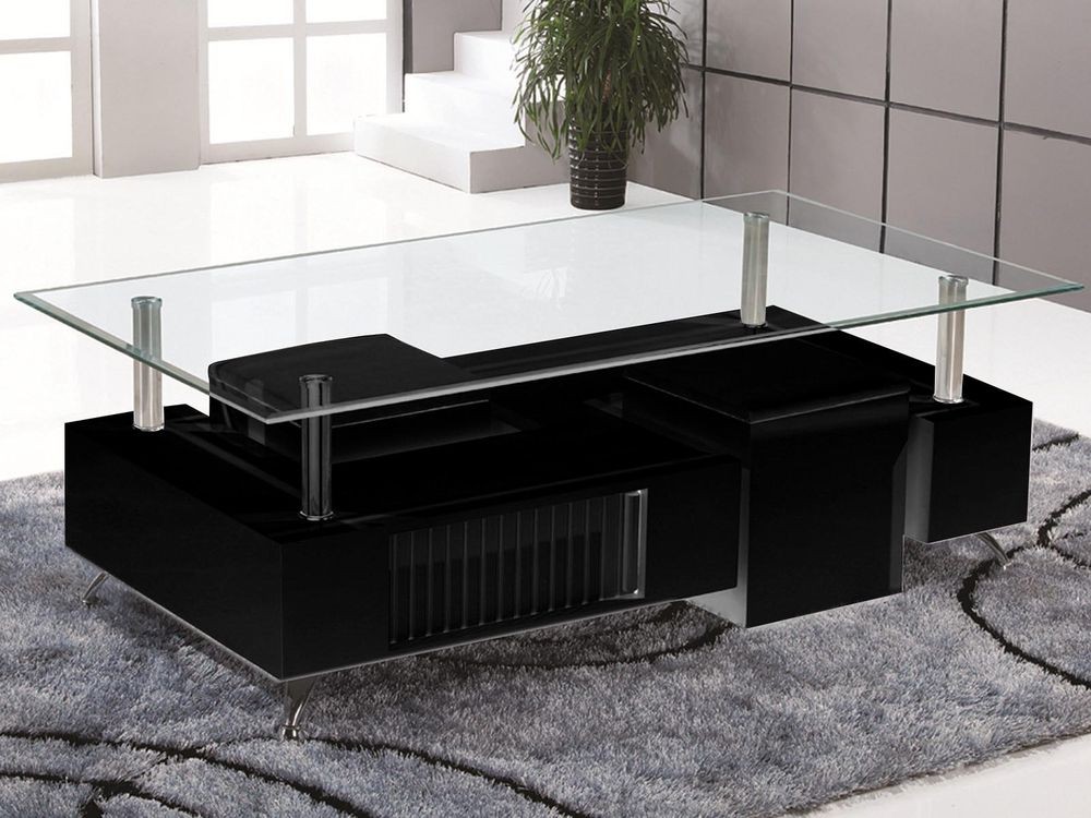Table basse relevable newport avec 2 poufs coloris blanc & noir