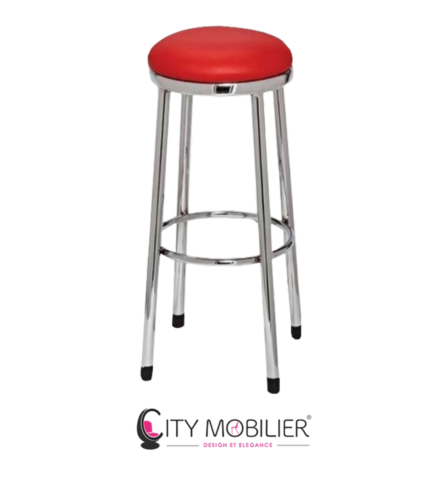 Tabouret de bar rond rouge