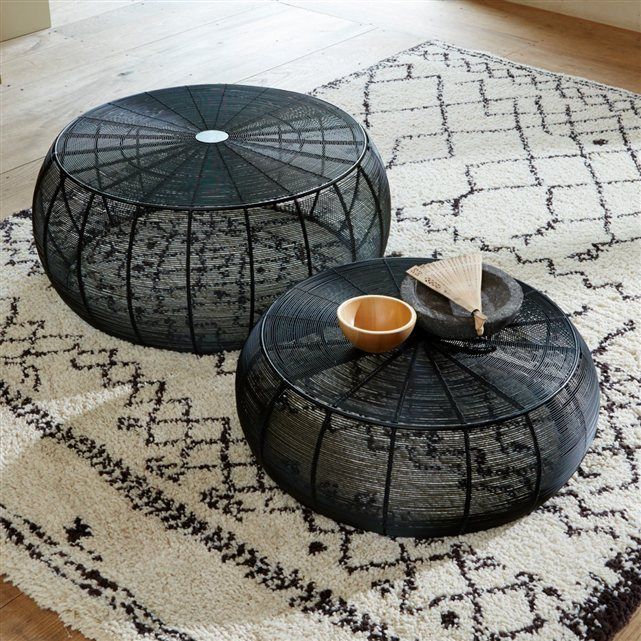 Table basse ronde ethnique