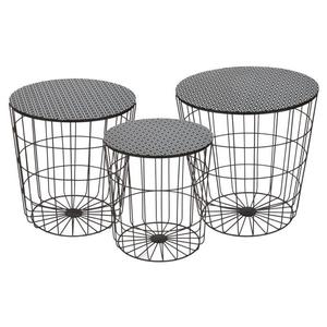 Table basse ronde acier filaire