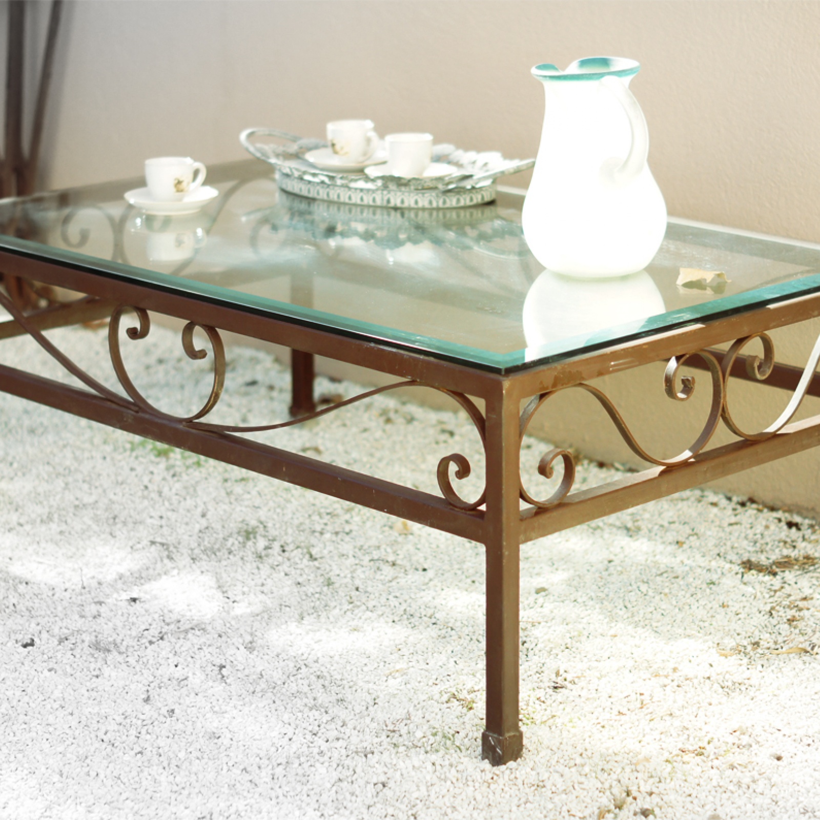 Table basse carrée fer forgé