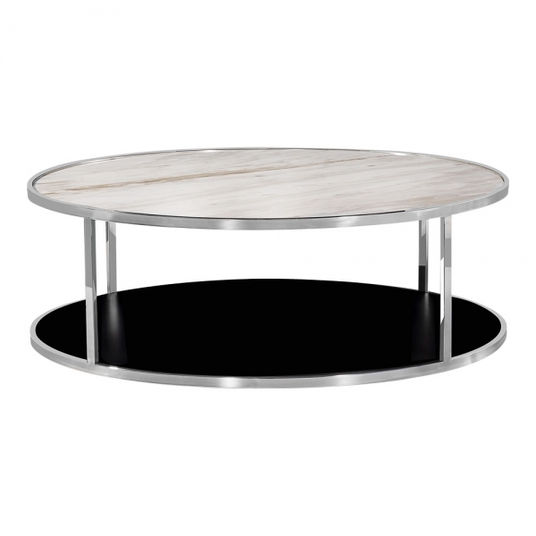 Table basse ronde marbre blanc