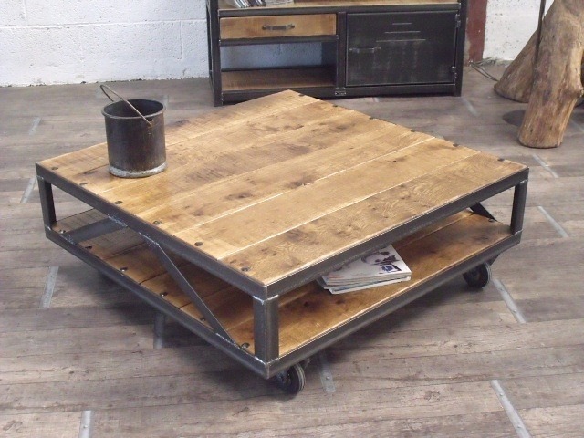 Table basse industrielle solde
