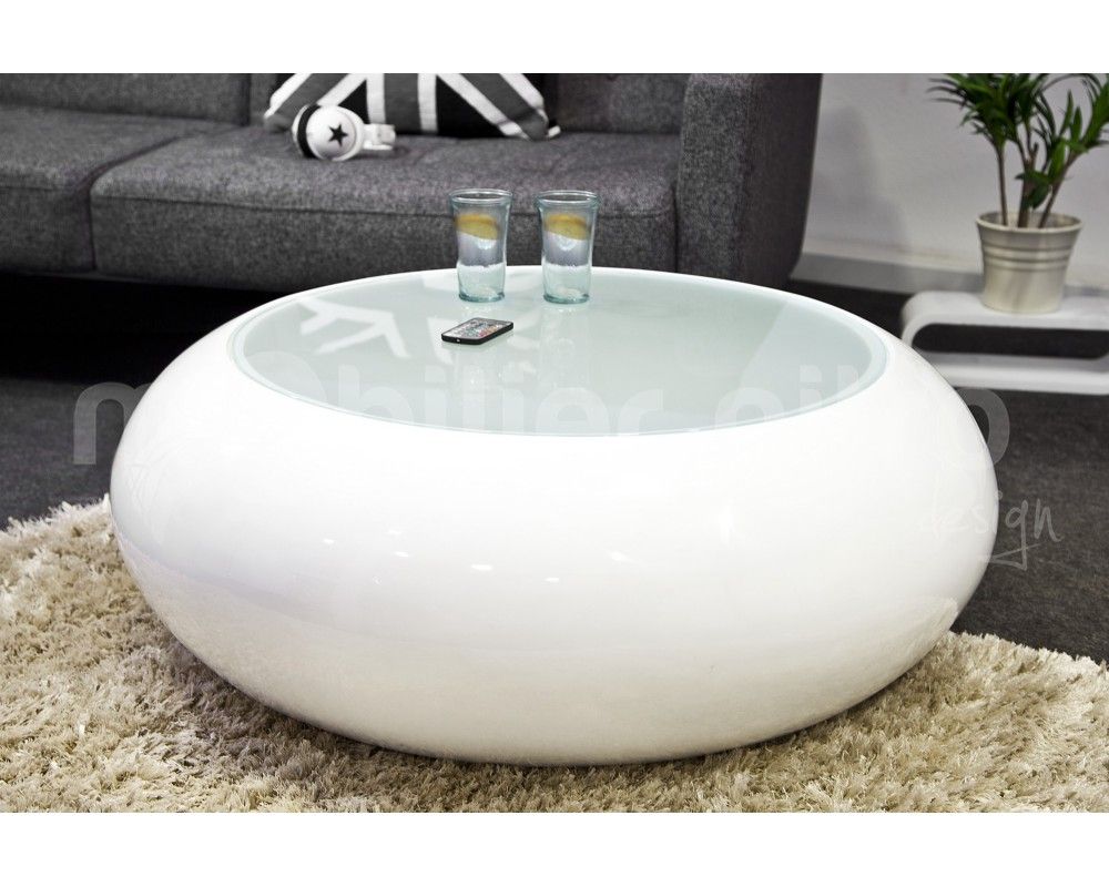 Table basse en verre lumineuse