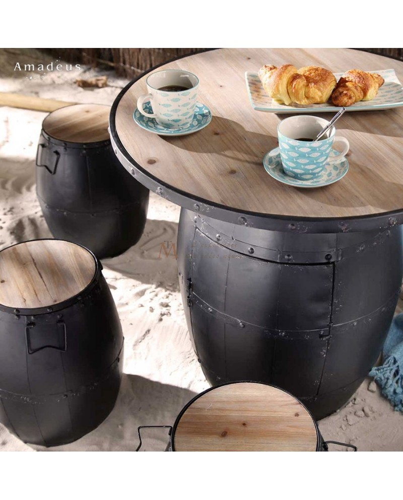 Table basse tonneau