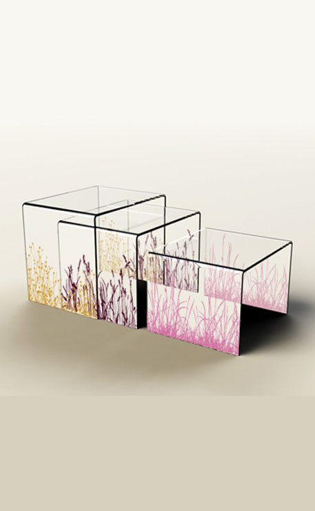 Table basse gigogne plexiglas
