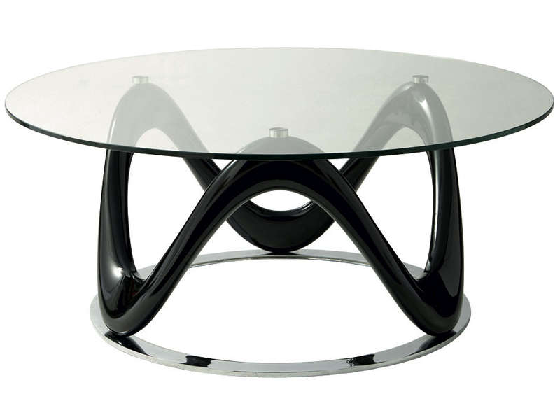 Table basse en verre ovale conforama