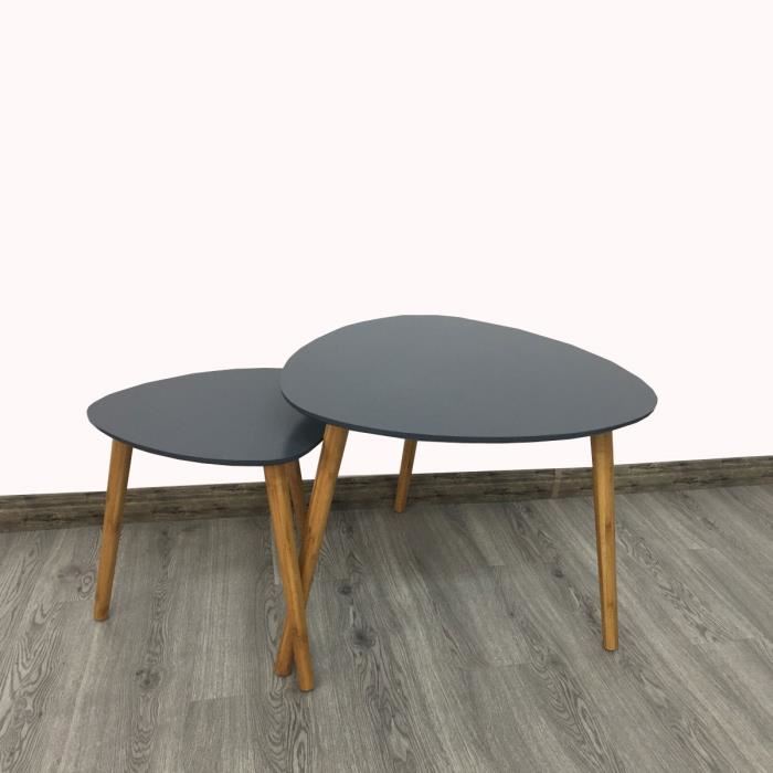 Table basse gigogne bicolore