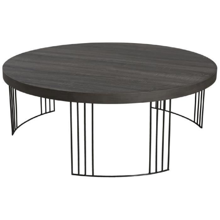 Table basse ronde noire metal