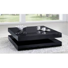 Table basse carrée double plateau