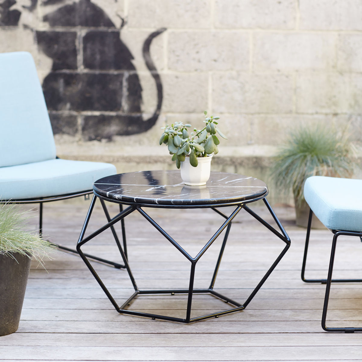 Table basse ronde jardin