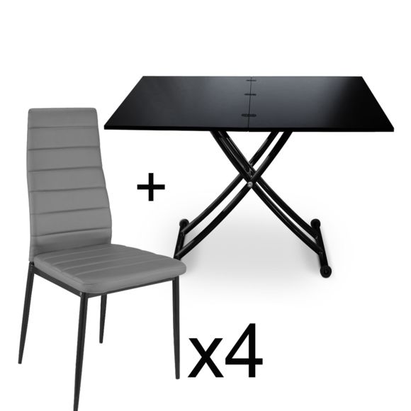 Table basse relevable carrera xl noir carbone