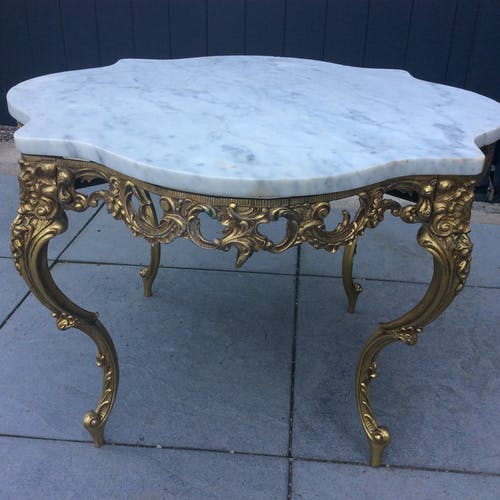 Table basse marbre style louis xv